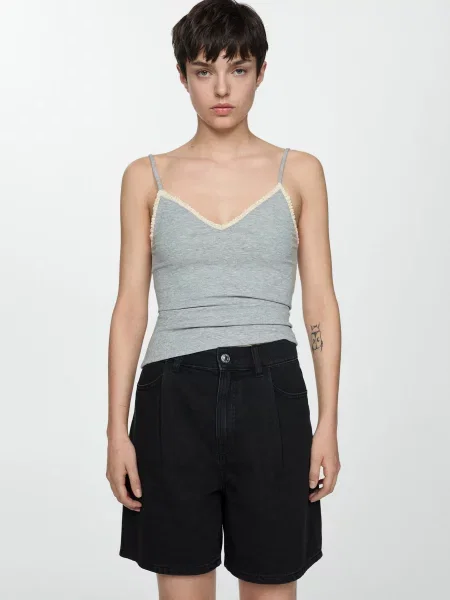 MANGO Шорты джинсовые чорний