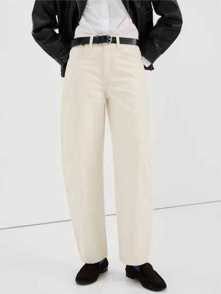 Широкі джинси MANGO молочний