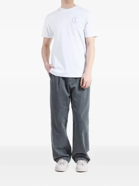 Tricou Just Cavalli cu broderie alb