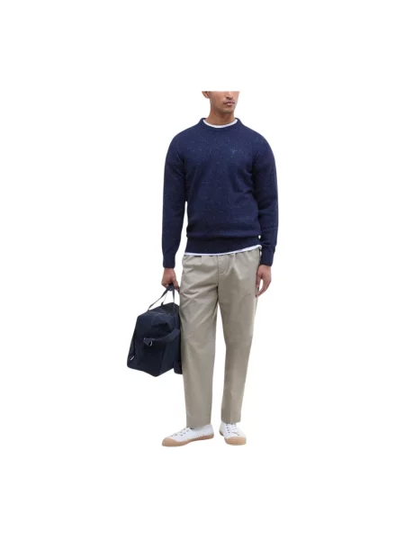 Barbour sweter wełniany granatowy ciepły niebieski