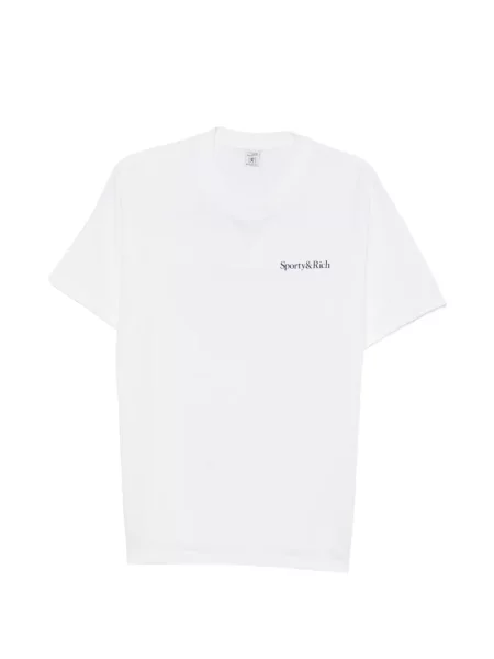Tricou Sporty & Rich cu imagine alb
