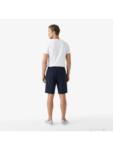 Lacoste Lniane Szorty Tapered Fit granatowe