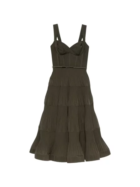 Rochie midi Zimmermann plisată până la genunchi de costum verde
