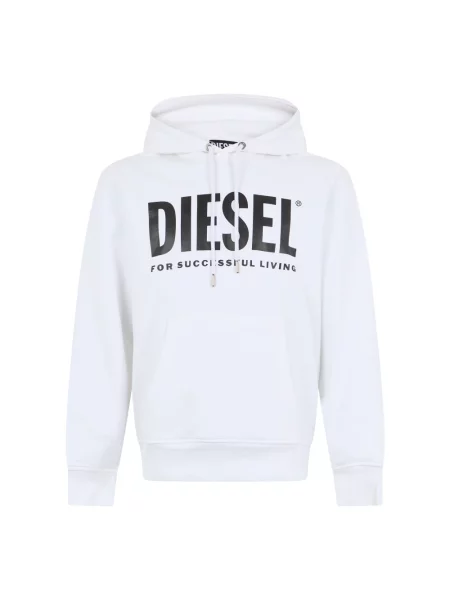 Bluza z kapturem Diesel z kapturem biała
