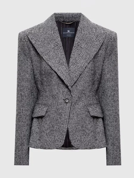 Жакет з вовною у візерунок Ermanno Scervino сірий