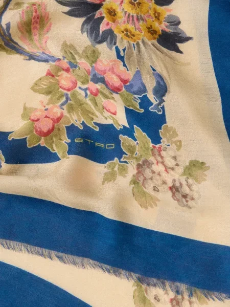 Fular Etro cu model floral din jacard