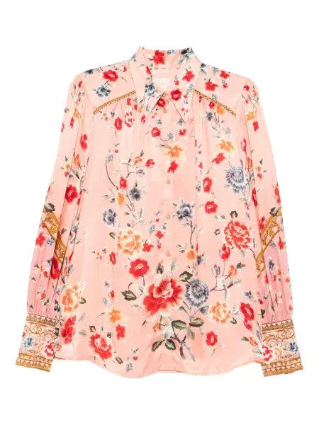 Cămașă Camilla cu model floral cu imagine roz