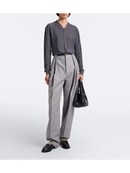 Cardigan Bottega Veneta de lână gri