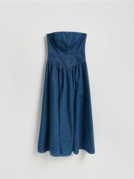 Reserved Rochie midi de blugi albastru