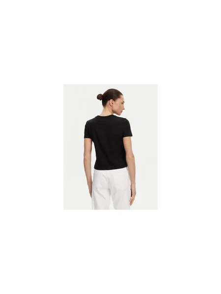 Calvin Klein Jeans Póló Placed Institutional Slim Fit fekete