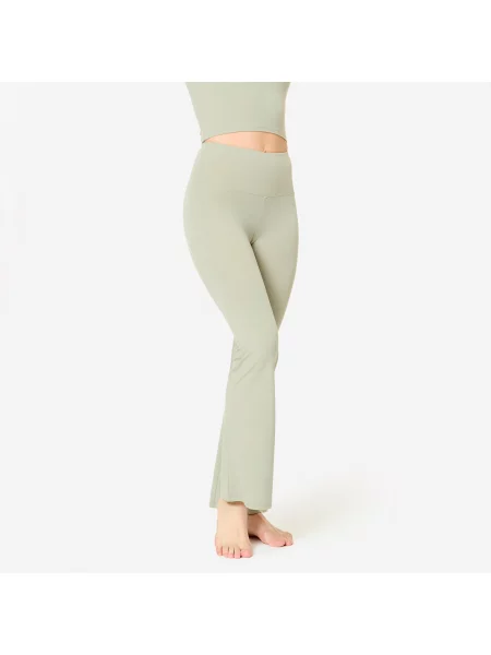Spodnie fitness Domyos flare zielone