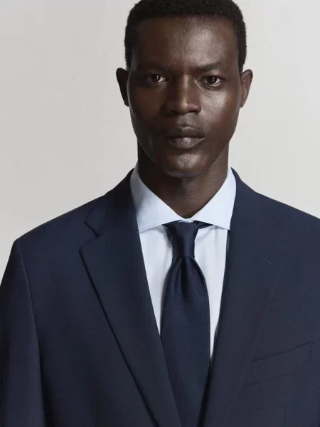 Marynarka garniturowa Milan slim fit ciemnogranatowy Mężczyzna 52 MANGO MAN