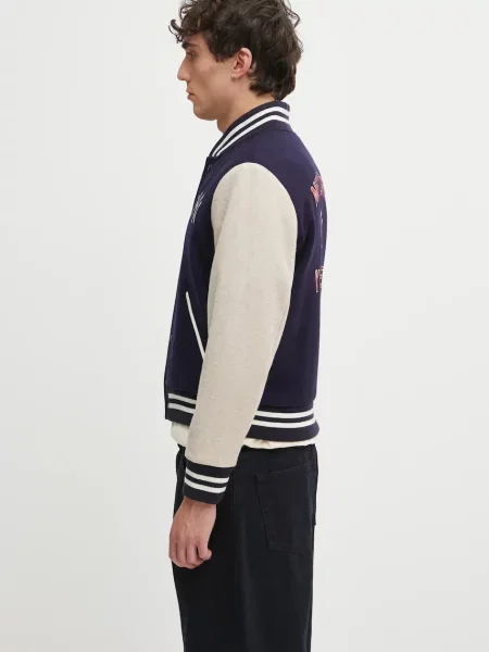 Μάλλινο μπουφάν bomber Sporty & Rich Champions Wool Varsity ναυτικό μπλε