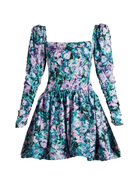 Rochie mini Tadashi Shoji cu model floral albastru