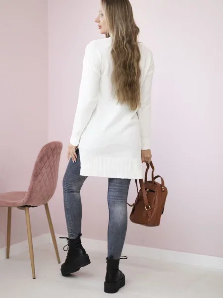 Sweter Kesi ze stójką biały