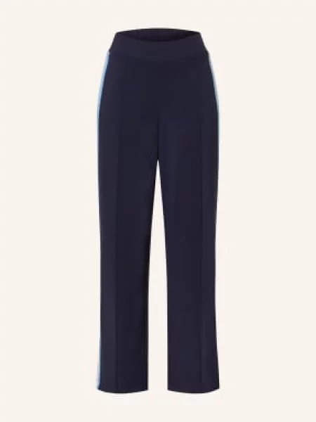 Cartoon Spodnie Dżersejowe Z Galonowymi Paskami blau białe