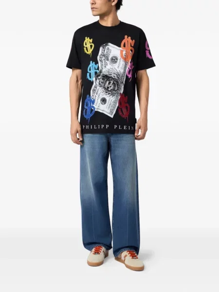 Tricou Philipp Plein cu imagine negru
