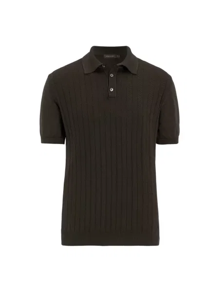 Lniane polo Oscar Jacobson brązowe