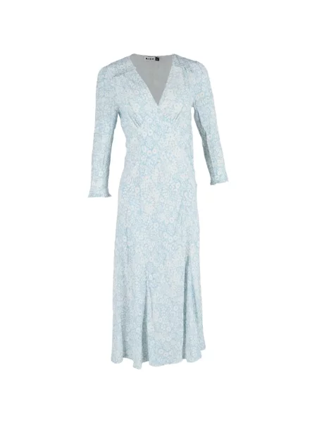 Rochie midi Rixo cu model floral cu imagine albastru