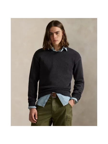 Dzianinowy sweter Ralph Lauren szary