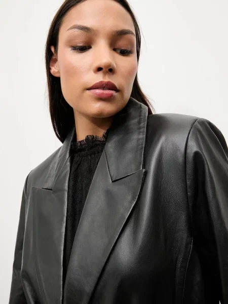 Шкіряний плащ Answear.LAB чорний