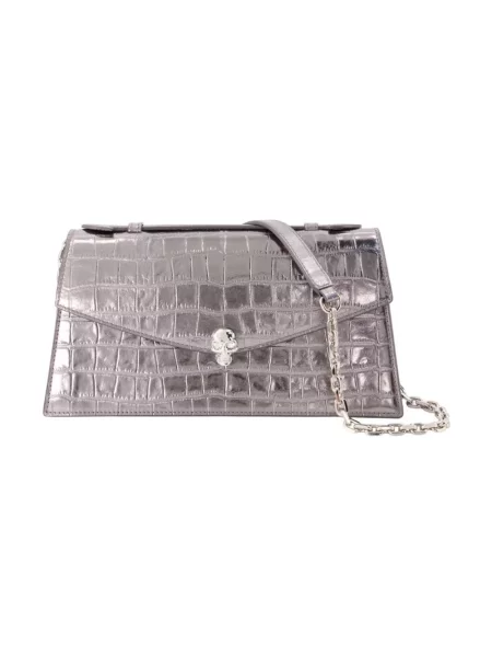 Torebka Alexander Mcqueen skórzana szara