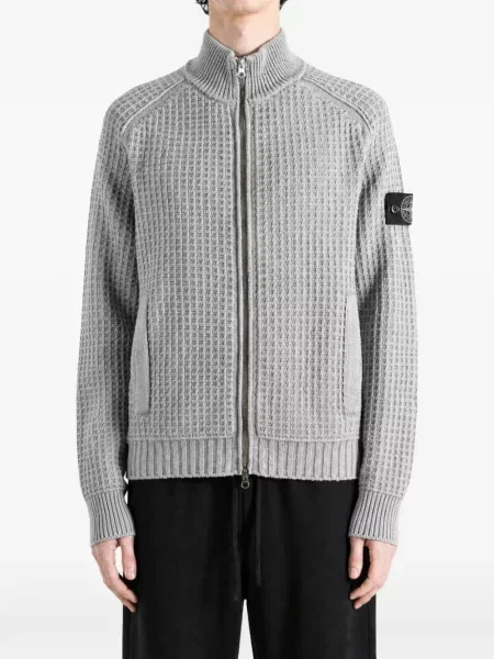 Πουλόβερ Stone Island με όρθιο γιακά πέτρες γκρι