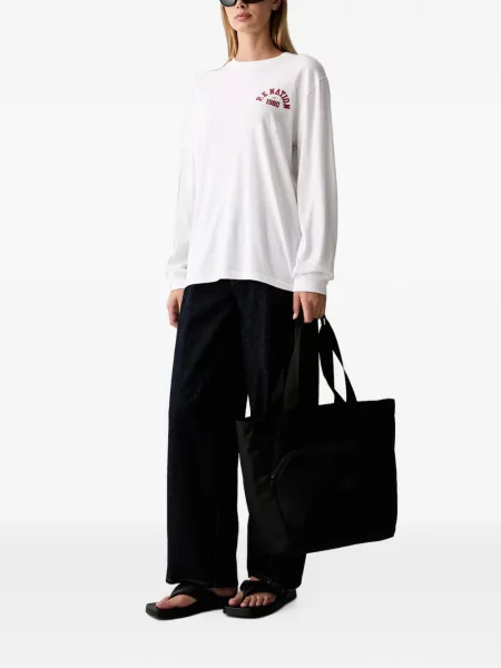 Lung tricou P.e Nation cu imagine alb