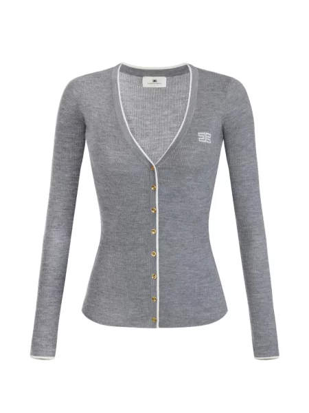 Cardigan Elisabetta Franchi tricotate gri