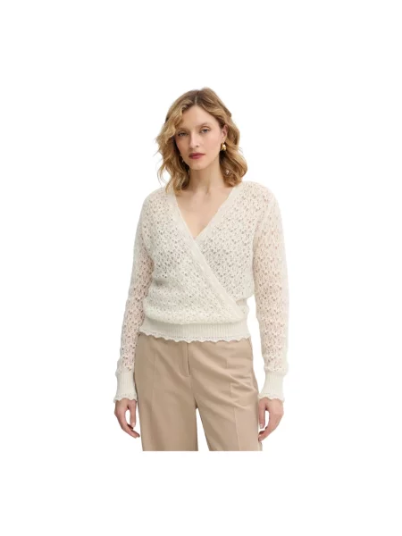 Twinset sweter z dodatkiem moheru lekki beżowy