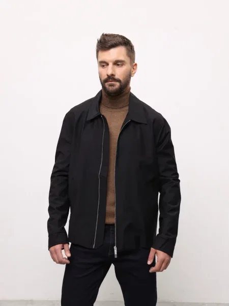 Шерстяная ветровка Andreas Moskin черная