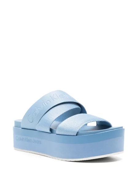 Sandale Calvin Klein Jeans din jacard albastru