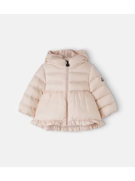 Pūkinė striukė Moncler Enfant rožinė