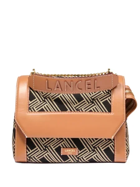 Geanta crossbody Lancel cu imprimeu geometric negru