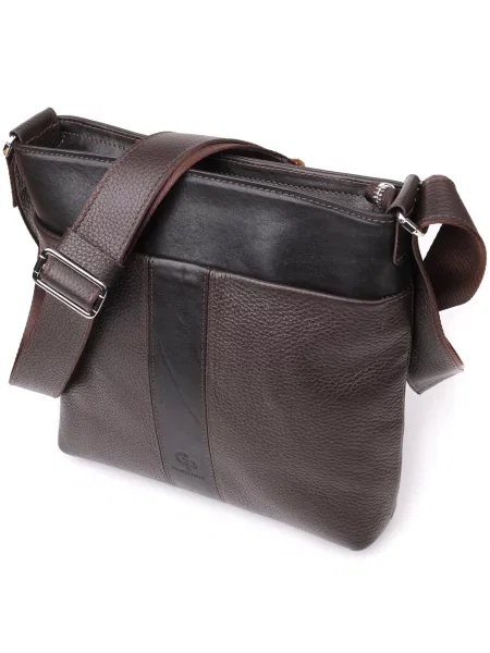 Кожаная сумка кросс-боди Grande Pelle коричневая
