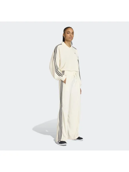 Frotir sportske hlače Adidas Originals visoki struk bijela
