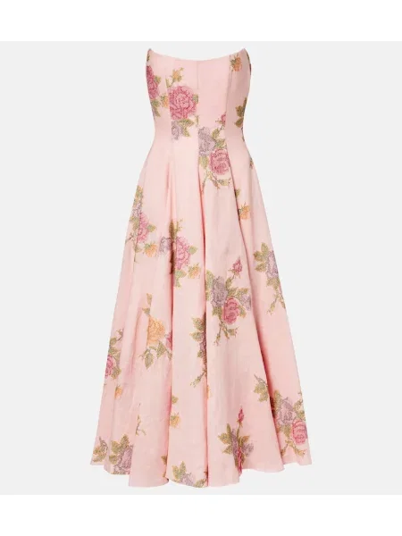 Rochie Markarian de in cu model floral de costum roz