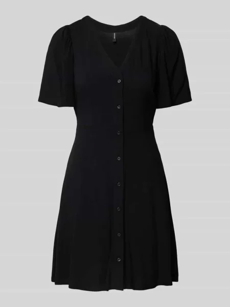 Sukienka mini taliowana z czystej model ‘ALBA’ Vero Moda czarna