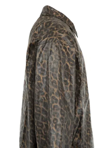Ceruit geacă Pleasures cu imagine cu model leopard maro