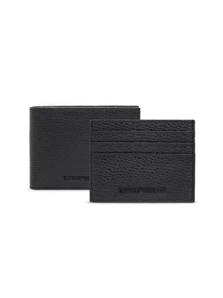 Zestaw portfel i etui na karty Emporio Armani czarny