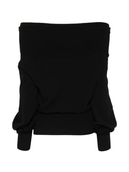 Pulover D.exterior cu volane negru