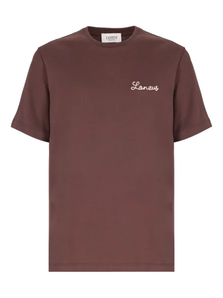 Тениска Laneus бродирана кафяво