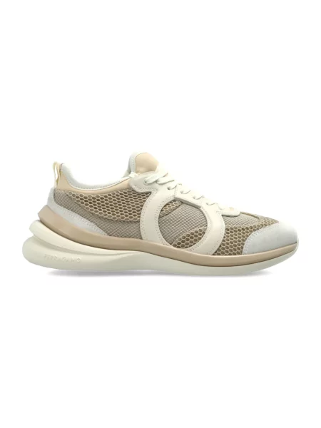 Sneakersy Ferragamo skórzane beżowe