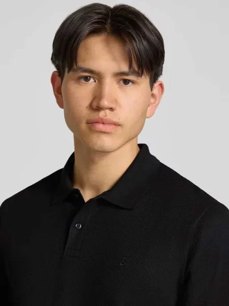 Koszulka polo z domieszką bawełny krój regular fit model Austin' Jack & Jones czarna
