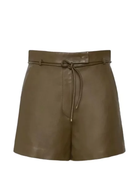 Pantaloni scurți Max Mara din piele verde