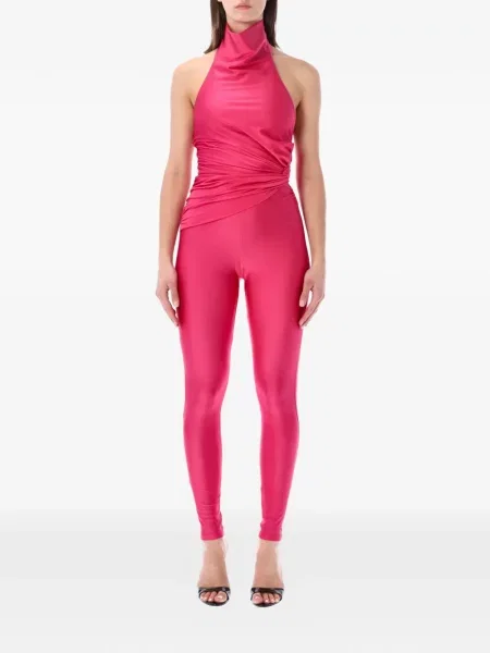 Kombinezon The Andamane drapowany z dekoltem halter różowy