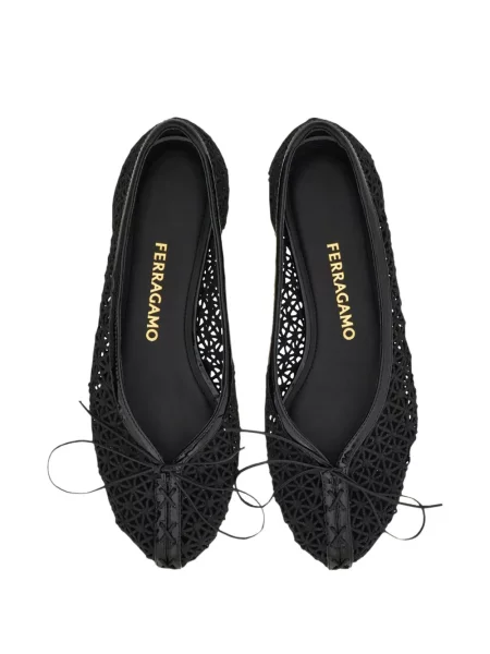 Balerini Ferragamo din dantelă negru