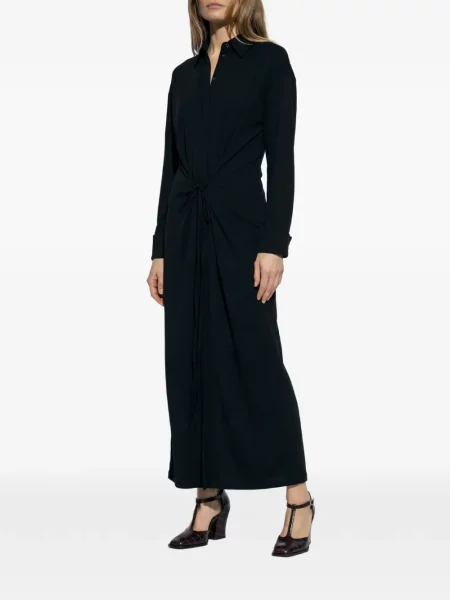 Rochie tip cămașă Sportmax cu legături negru