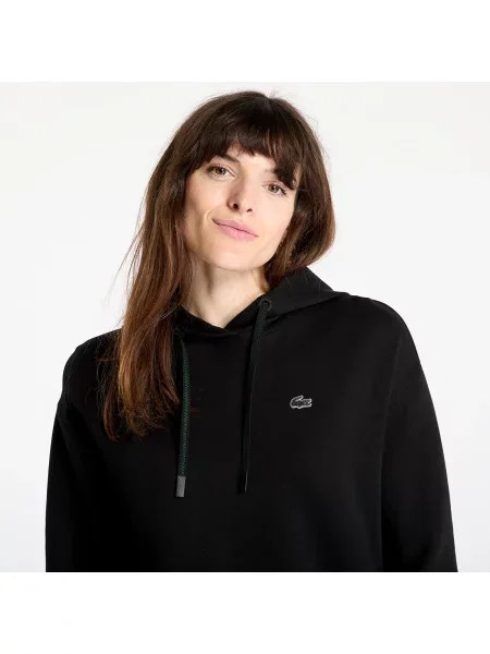 Lacoste bluza z kapturem gładka czarny