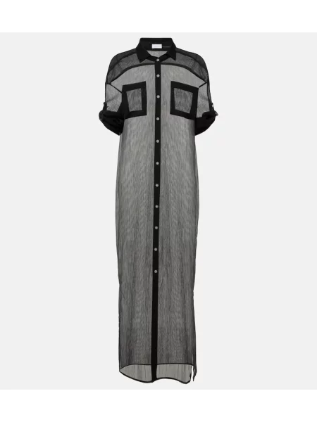 Sukienka koszulowa Jade Swim z siateczką garniturowa czarna